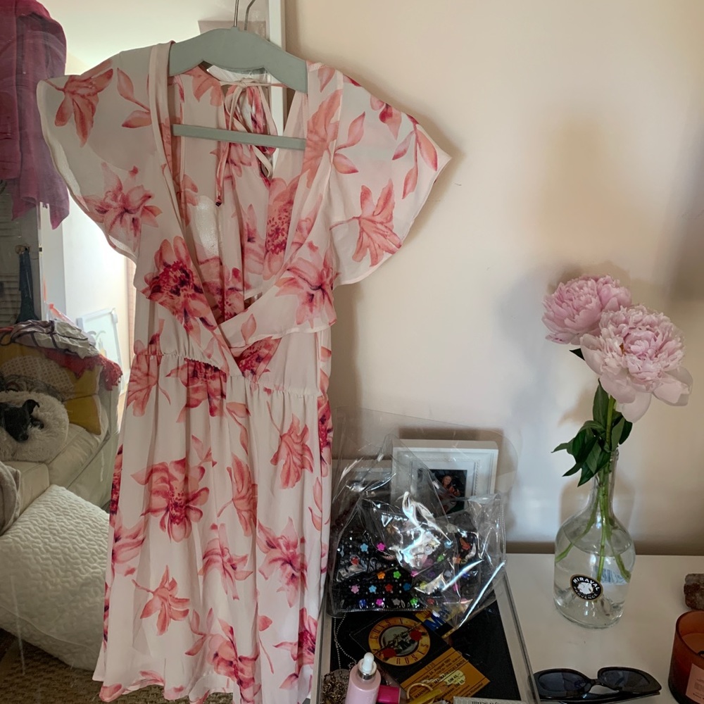 pink floral lush dress